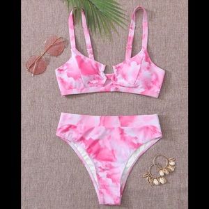 New Tie Dye high waisted bikini and top size M/6